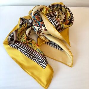 Women's Silk Scarf 100% Real Mulberry Silk Elegant Chinoiserie Style